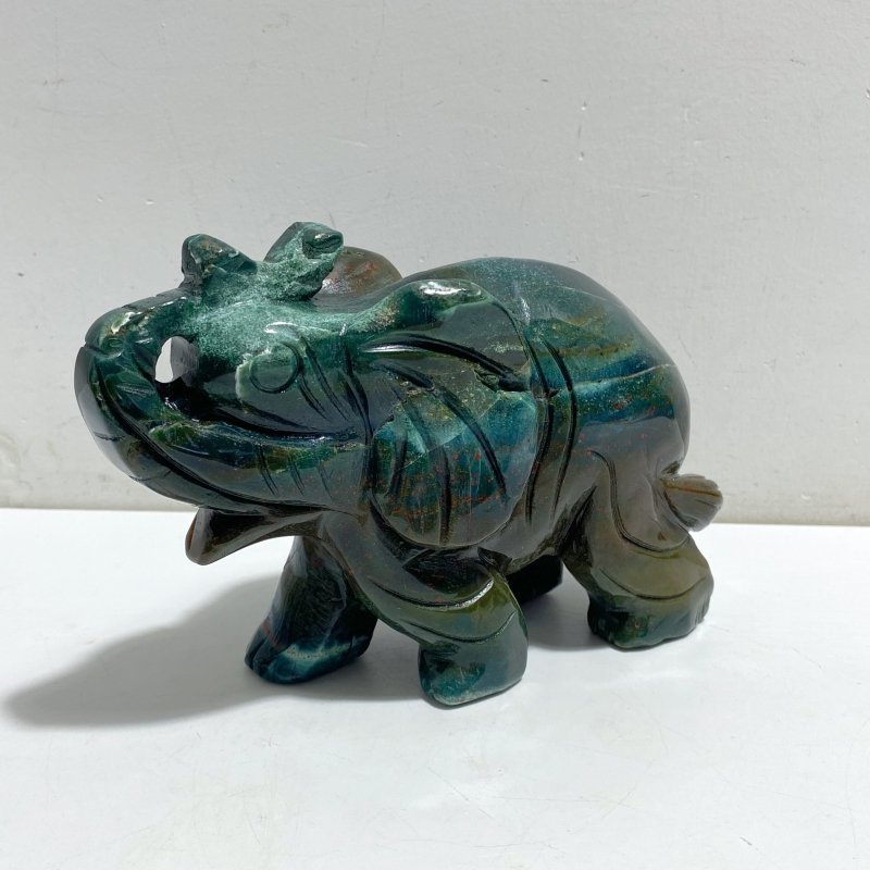 2 Pieces Ocean Jasper Elephants Carving -Wholesale Crystals