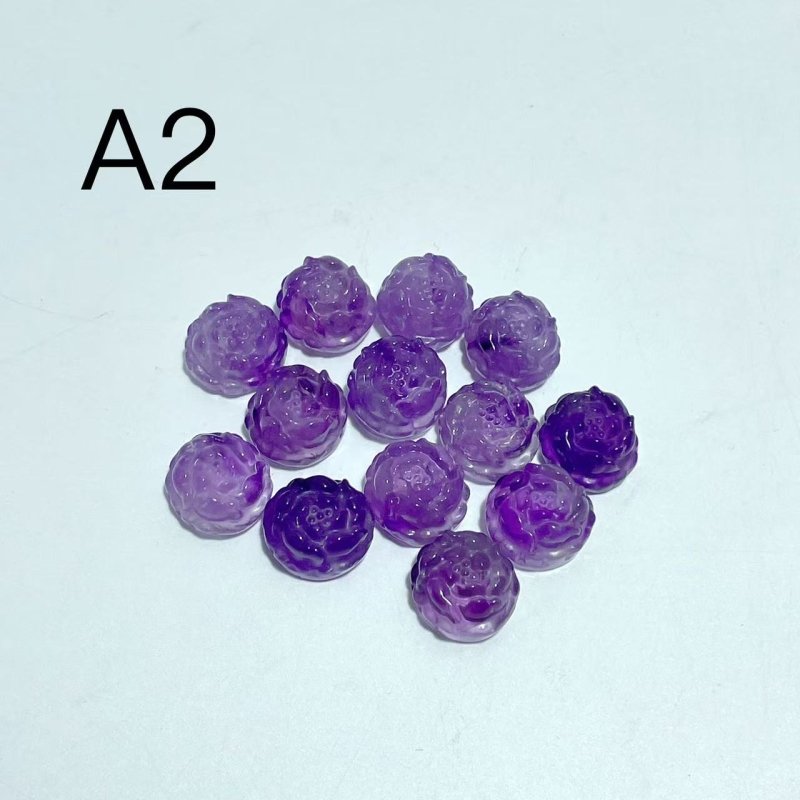 2 Styles Amethyst Rose Flower Carving Wholesale - Wholesale Crystals