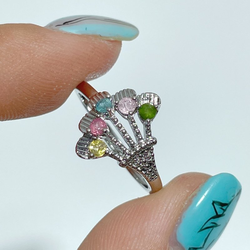 2 Styles Colorful Tourmaline Ring Wholesale - Wholesale Crystals