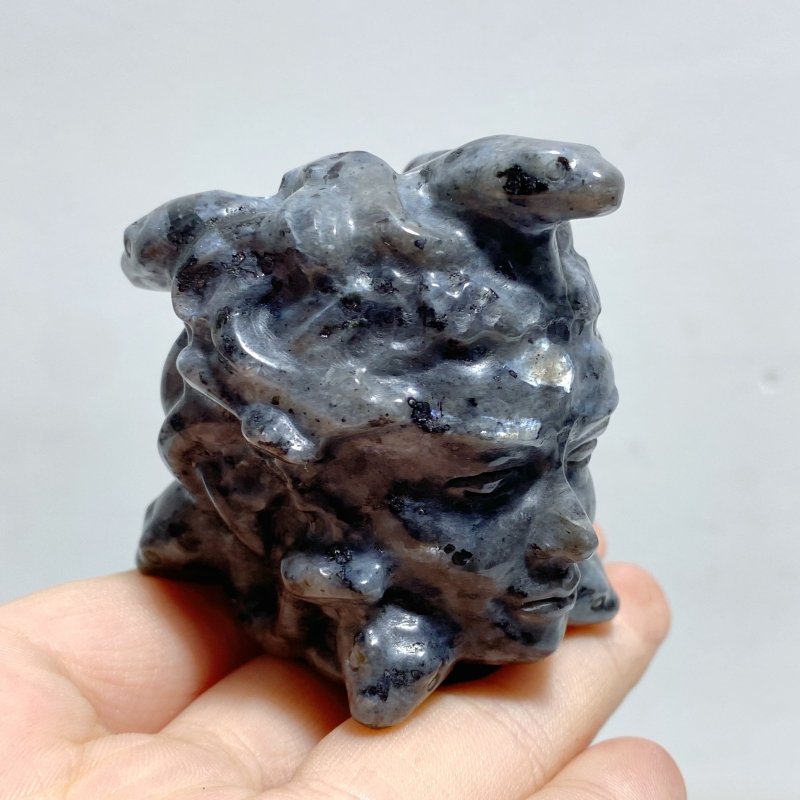 2 Types Medusa Carving Wholesale Garnet Larvikite - Wholesale Crystals