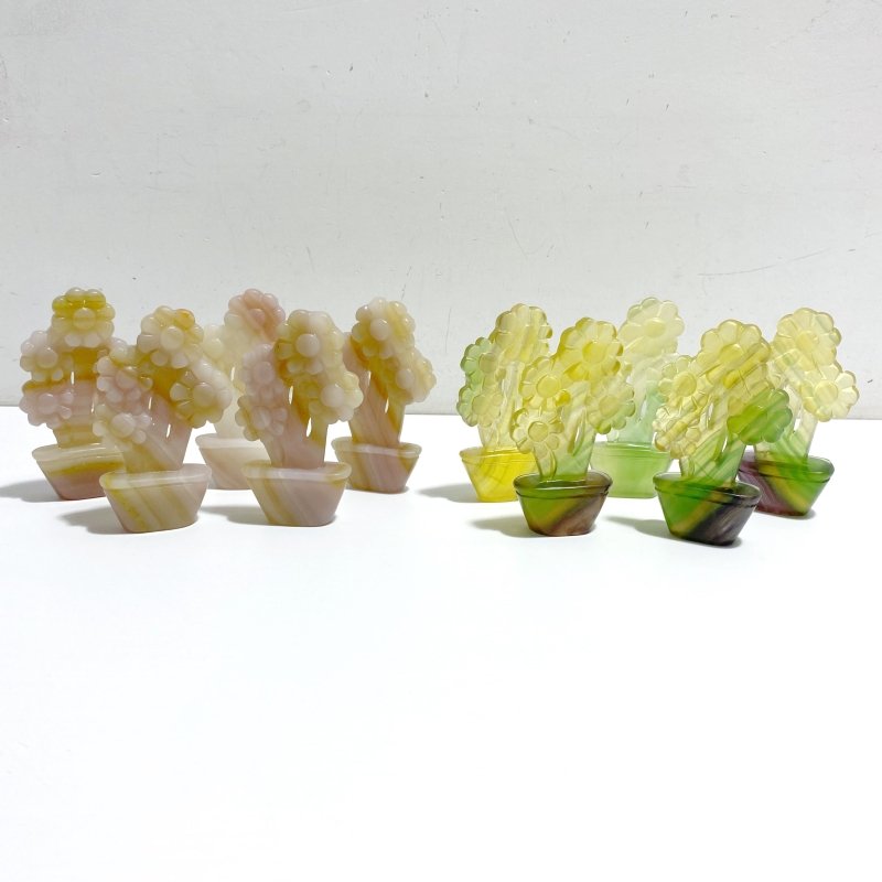 2 Types Potted Plants Carving Wholesale -Wholesale Crystals