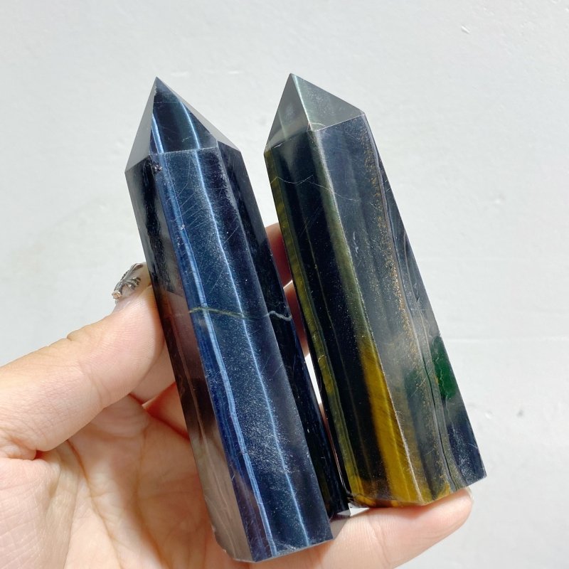 20 Pieces Fat Blue Tiger Eye Tower Points -Wholesale Crystals