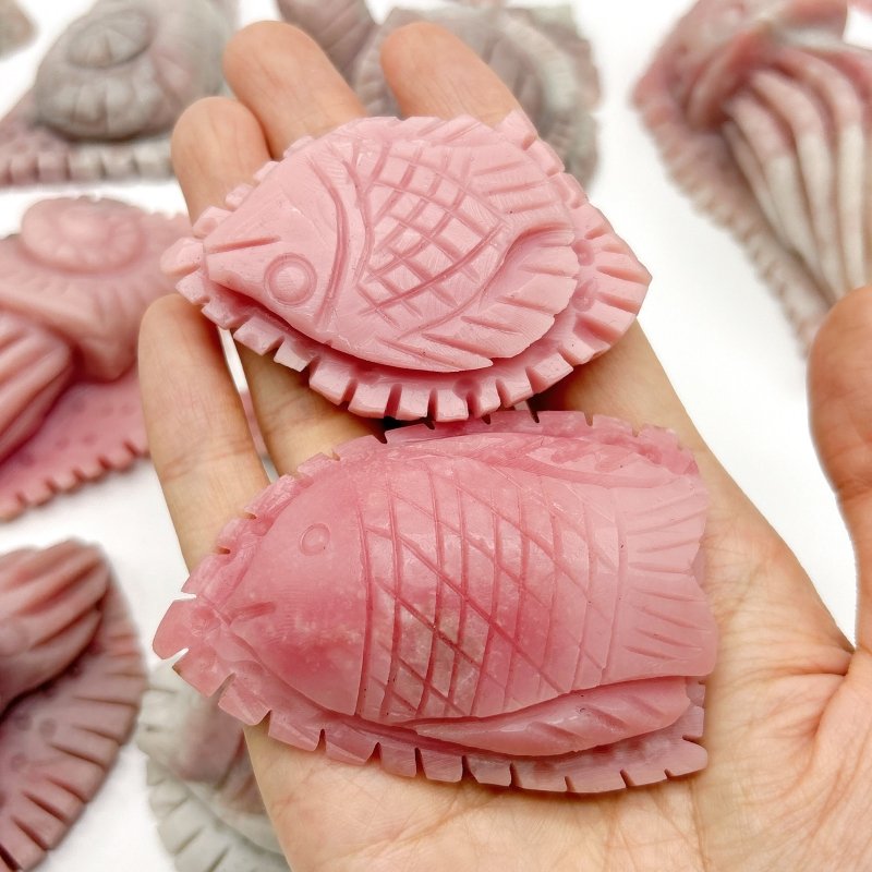 20 Pieces Pink Opal Sea Animals Carving Wholesale - Wholesale Crystals