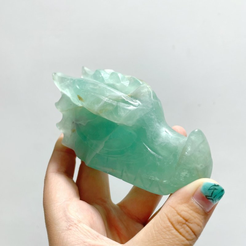 20 Pieces Rainbow Fluorite Dragon Head Carving - Wholesale Crystals