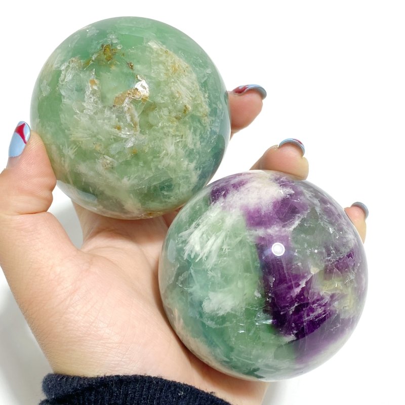 21 Pieces Beautiful Feather Fluorite Sphere - Wholesale Crystals