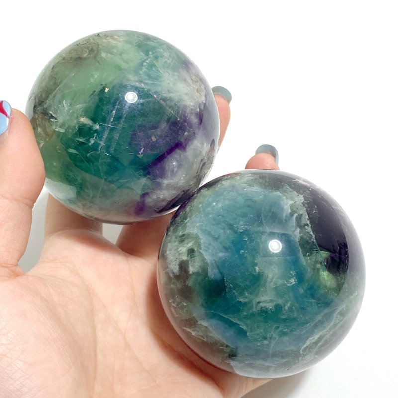 21 Pieces Beautiful Feather Fluorite Sphere - Wholesale Crystals