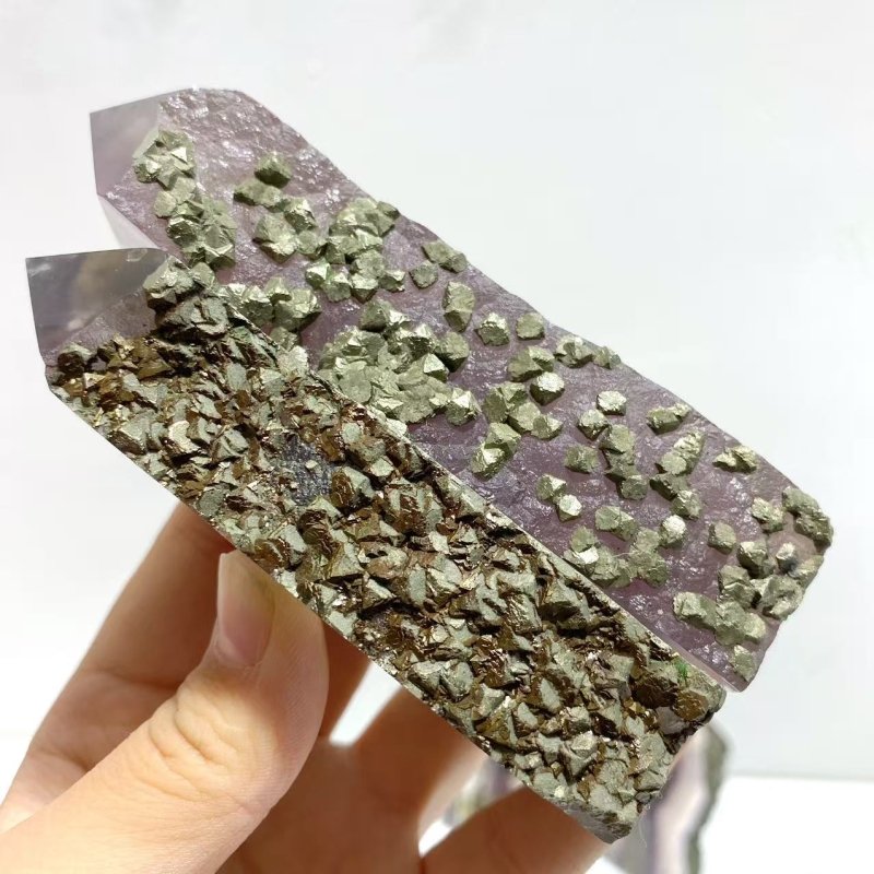22 Pieces Fluorite Mixed Pyrite Calcite Slabs - Wholesale Crystals