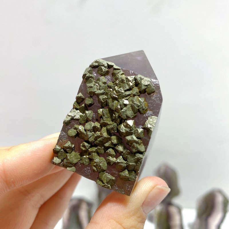 22 Pieces Fluorite Mixed Pyrite Calcite Slabs - Wholesale Crystals