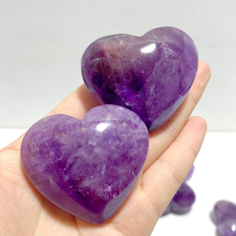 23 Pieces Amethyst Heart Shape - Wholesale Crystals