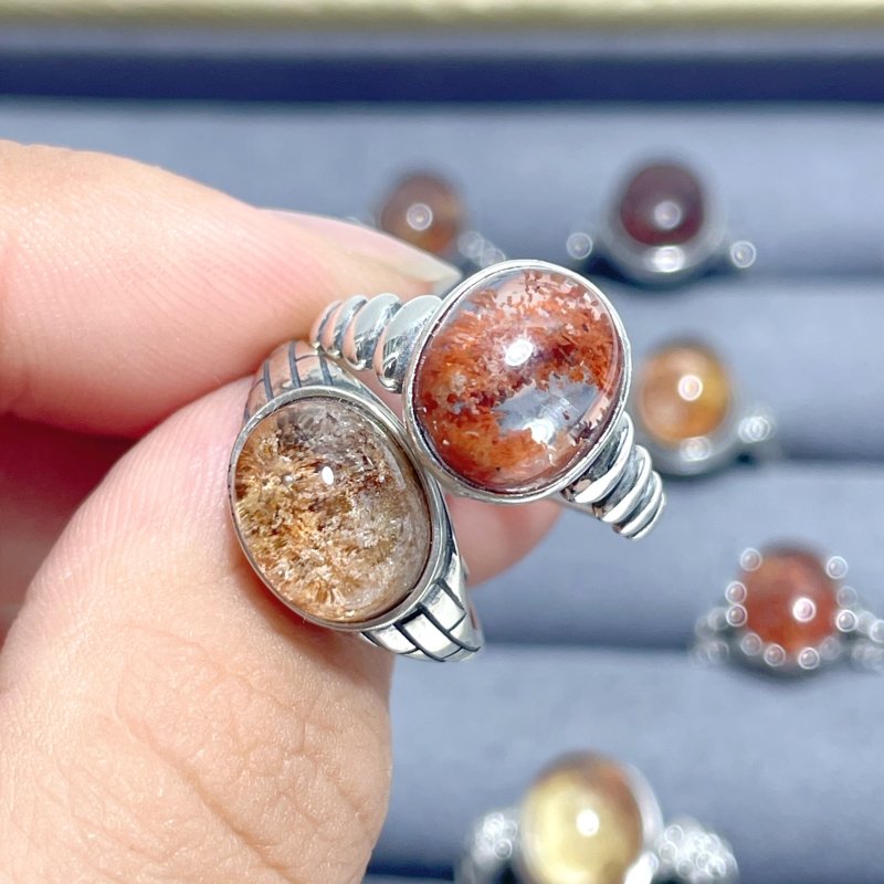 24 Pieces Beautiful S925 Sterling Silver Garden Quartz Different Styles Ring - Wholesale Crystals