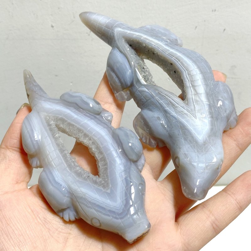 24 Pieces Druzy Geode Agate Crocodile Carving(defective) -Wholesale Crystals