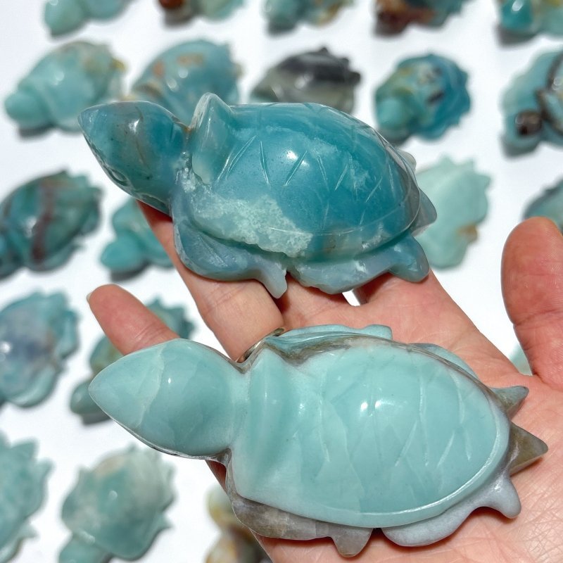 25 Pieces Caribbean Calcite Sea Turtle Carving - Wholesale Crystals
