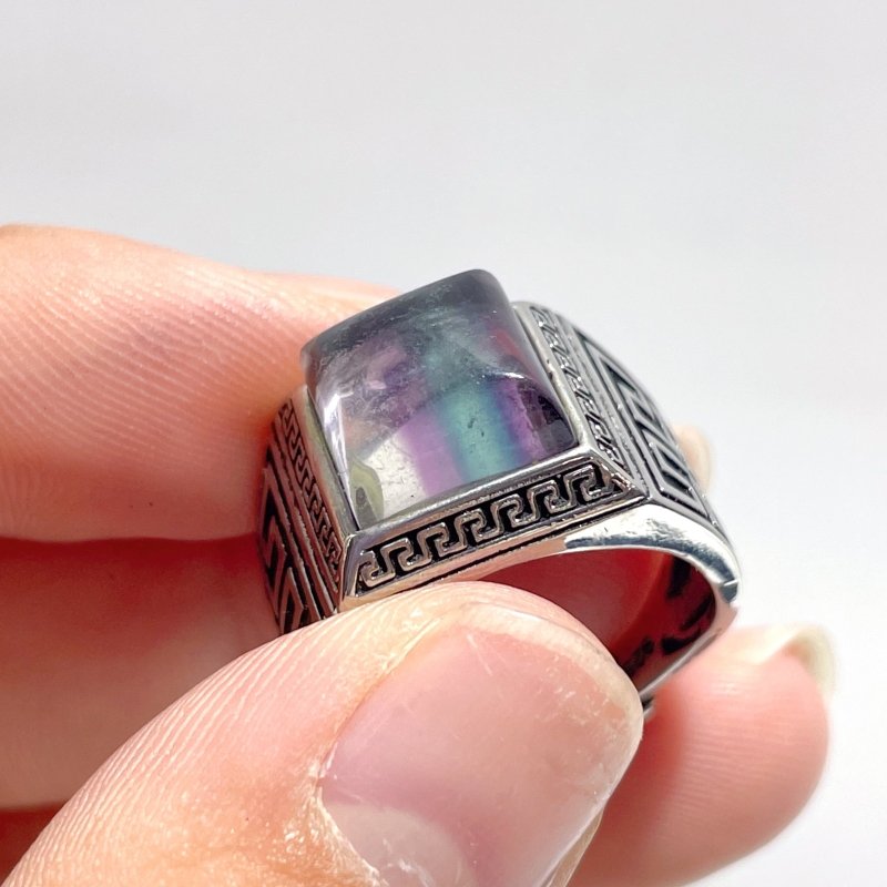 25 Pieces Colorful Fluorite Sugar Cube Ring - Wholesale Crystals