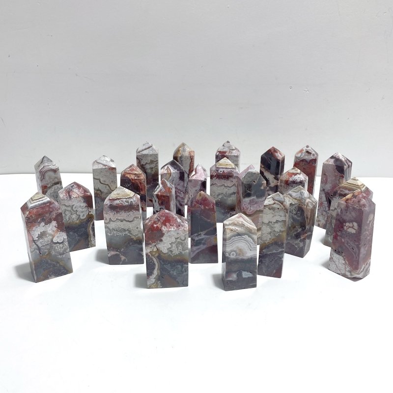 25 Pieces Morocco Agate Four - sided Tower Point - Wholesale Crystals