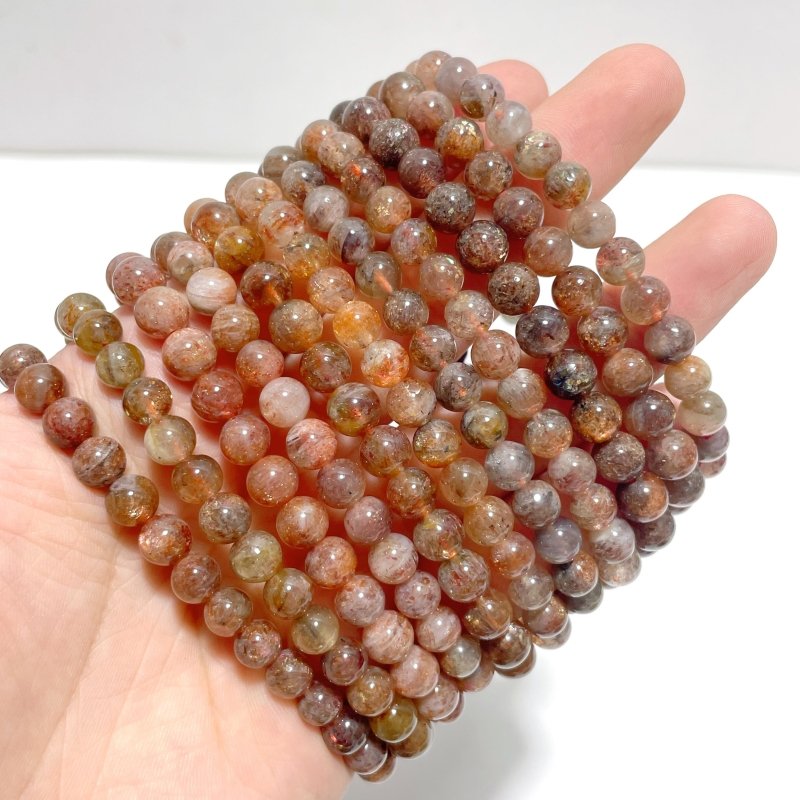26 Pieces 7mm Sunstone Bracelets - Wholesale Crystals