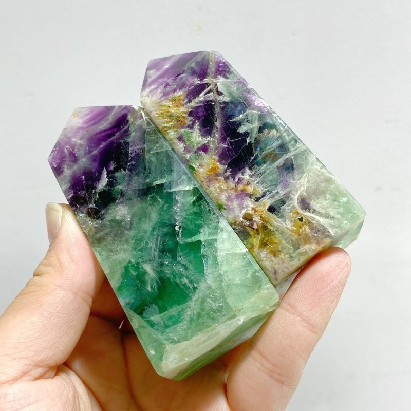 26 Pieces Feather Fluorite Four - sided Tower - Wholesale Crystals