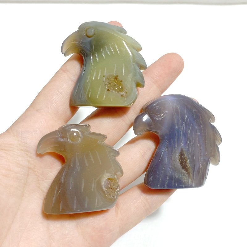 27 Pieces Geode Druzy Agate Eagle Carving -Wholesale Crystals