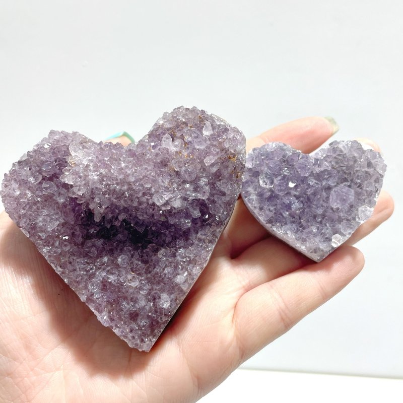 29 Pieces Beautiful Amethyst Cluster Heart - Wholesale Crystals