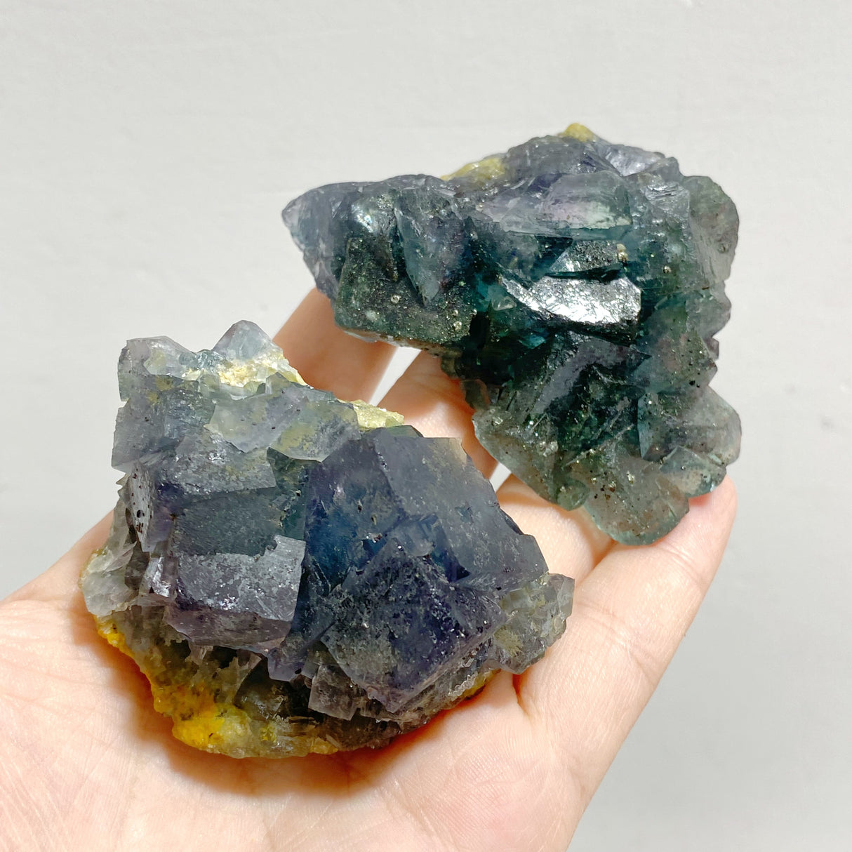 17 Pieces Blue Fluorite Mixed Pyrite Raw Stone