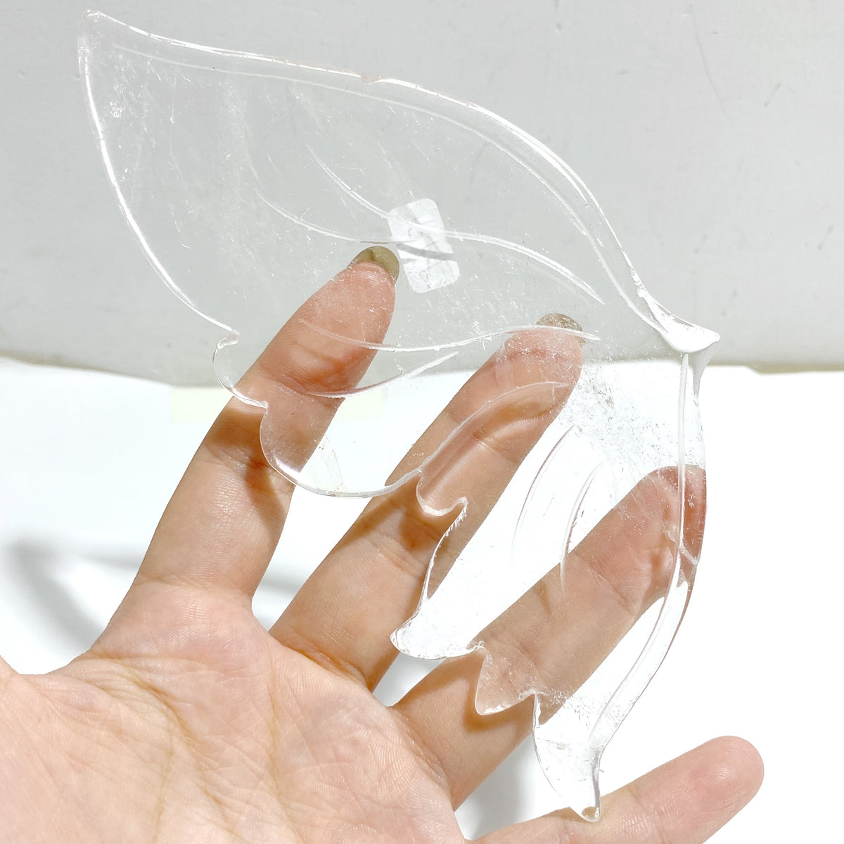 Clear Quartz Butterfly Wing Carving With Stand