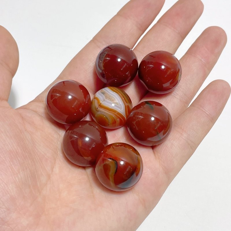 2cm Red&Orange Carnelian Spheres Wholesale - Wholesale Crystals