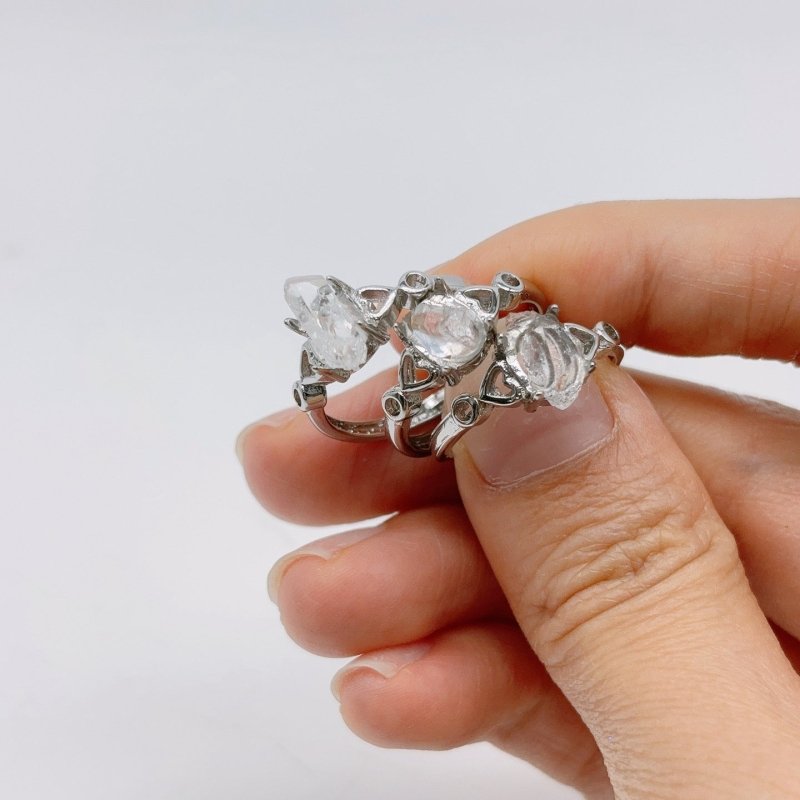 2Types Raw Stone Tibet Quartz Crystal Aquamarine Crystal Ring Wholesale -Wholesale Crystals