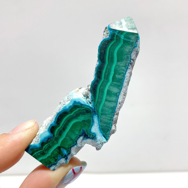 3 - 6CM Small Chrysocolla Mixed Malachite Raw Side Point Tower Wholesale - Wholesale Crystals