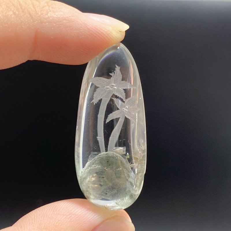 3 Pieces Beautiful Tree Garden Quartz Inner Scene Carving -Wholesale Crystals