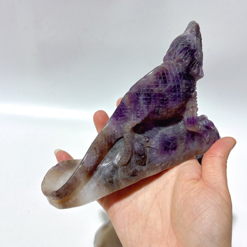 3 Pieces Chevron Amethyst Lizard Carving -Wholesale Crystals