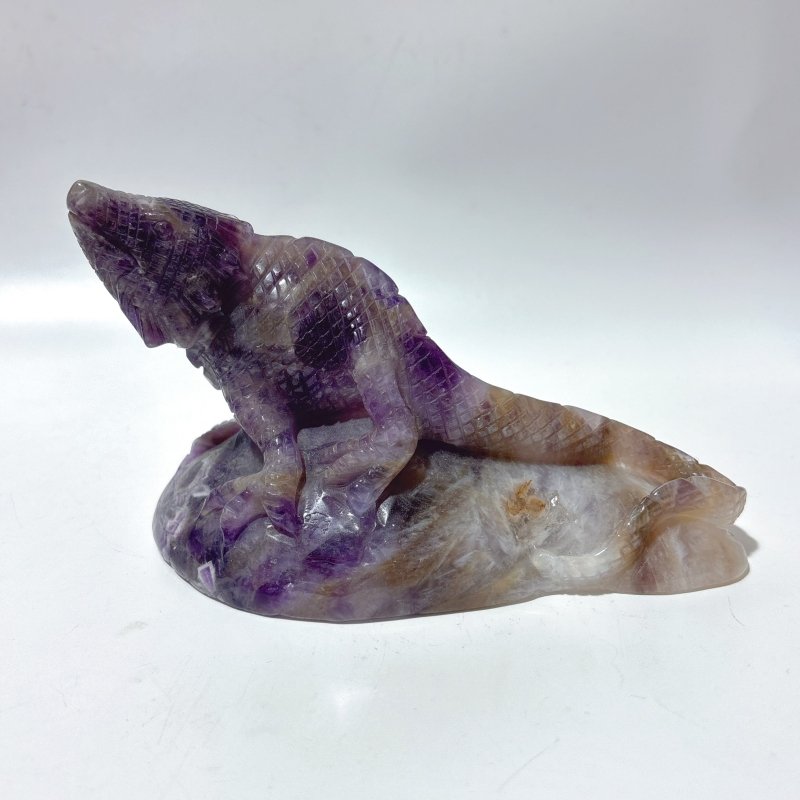 3 Pieces Chevron Amethyst Lizard Carving -Wholesale Crystals