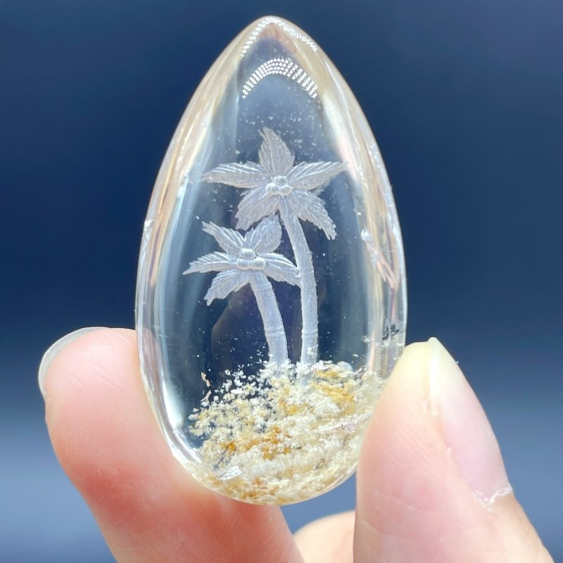 3 Pieces Flower Garden Quartz Inner Scene Carving -Wholesale Crystals