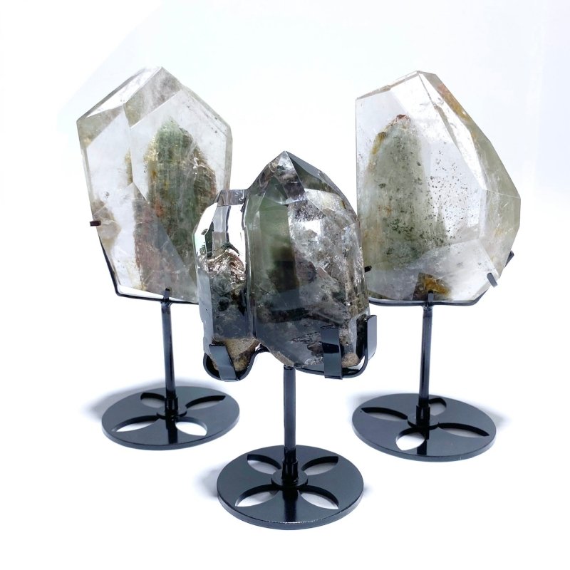 3 Pieces Garden Quartz Free Form With Stand - Wholesale Crystals