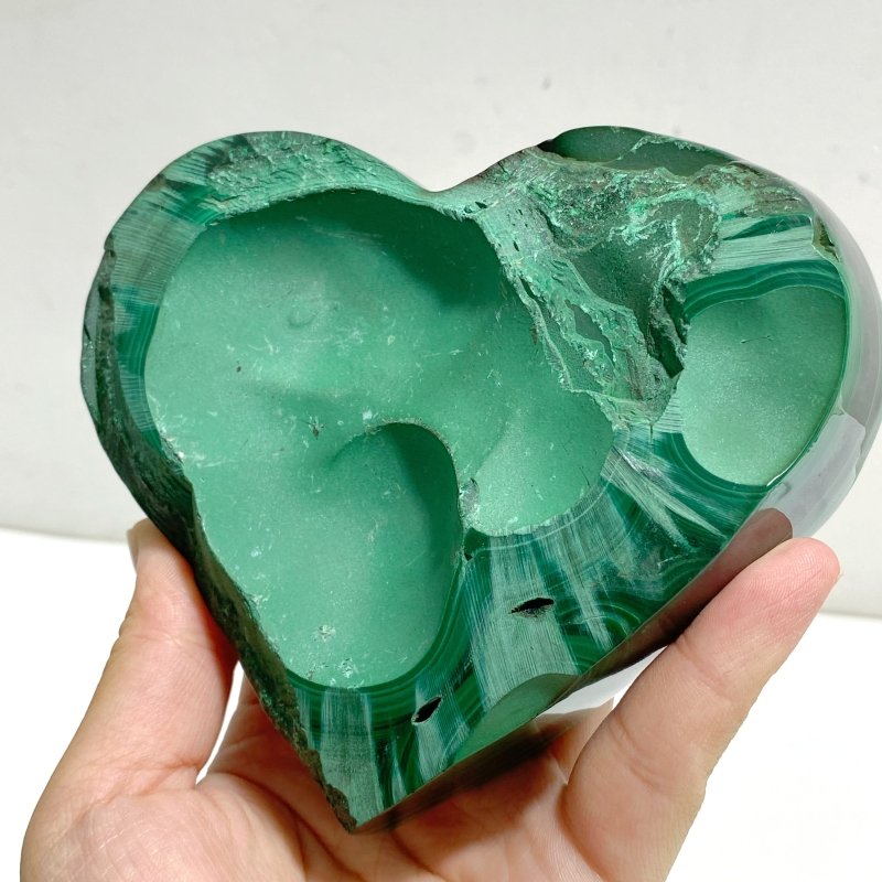 3 Pieces Large Malachite Heart With Stand -Wholesale Crystals