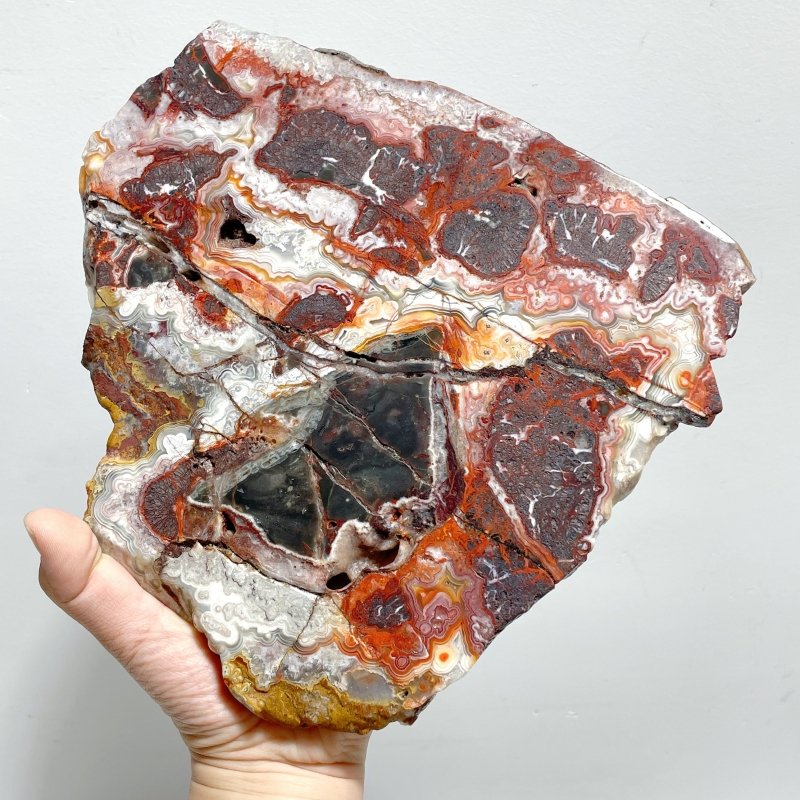 3 Pieces Large Polished Morocco Agate Slab - Wholesale Crystals