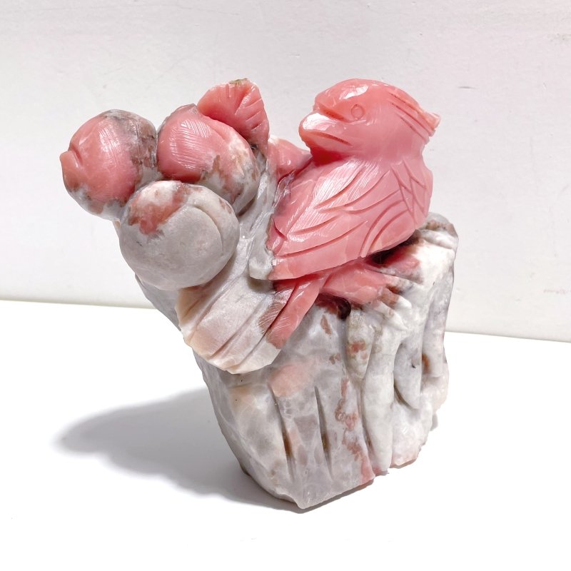 3 Pieces Pink Opal Bird Carving - Wholesale Crystals