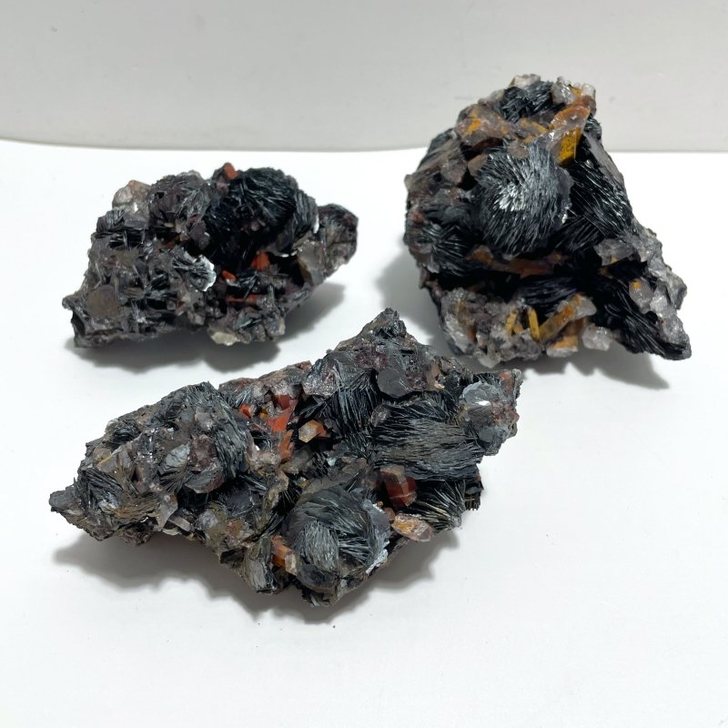 3 Pieces Raw Specularite Crystal Specimen Specular Hematite - Wholesale Crystals