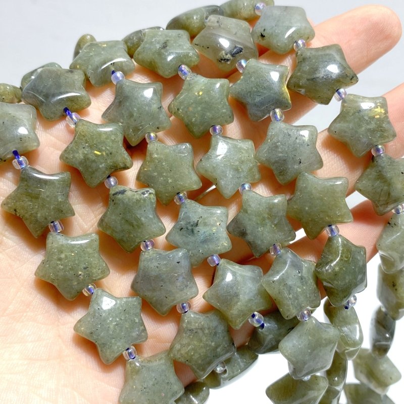 3 Types 1.5CM Drilled Star DIY Beads Strands Wholesale Dragon Blood Stone Labradorite - Wholesale Crystals