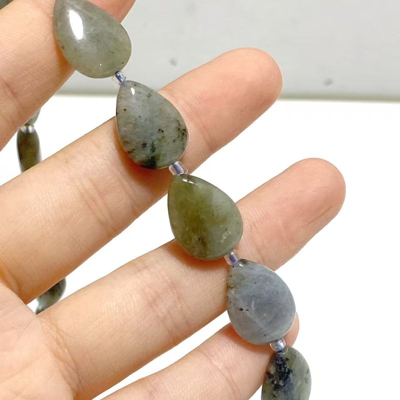 3 Types Mini Drilled Waterdrop Shape DIY Beads Strands Wholesale Dragon Blood Stone Labradorite - Wholesale Crystals
