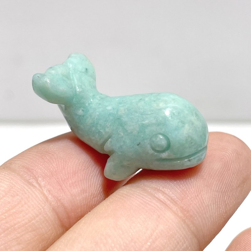 3 Types Whale carving Wholesale Crazy Agate Amazonite Moss Agate - Wholesale Crystals