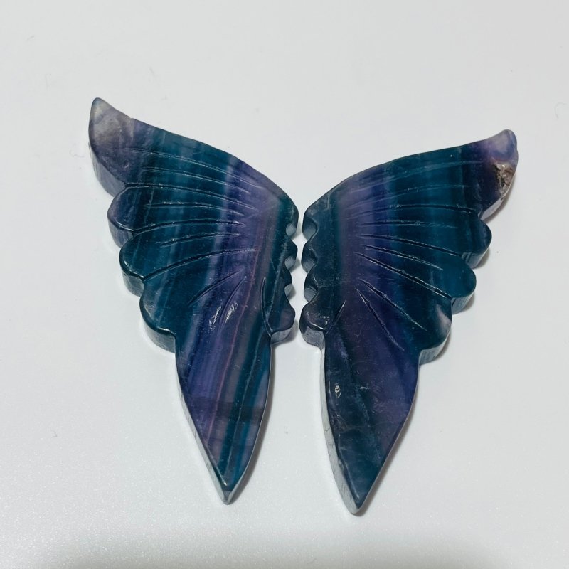 31 Pairs Rainbow Fluorite Butterfly Carving (A1BTF) - Wholesale Crystals