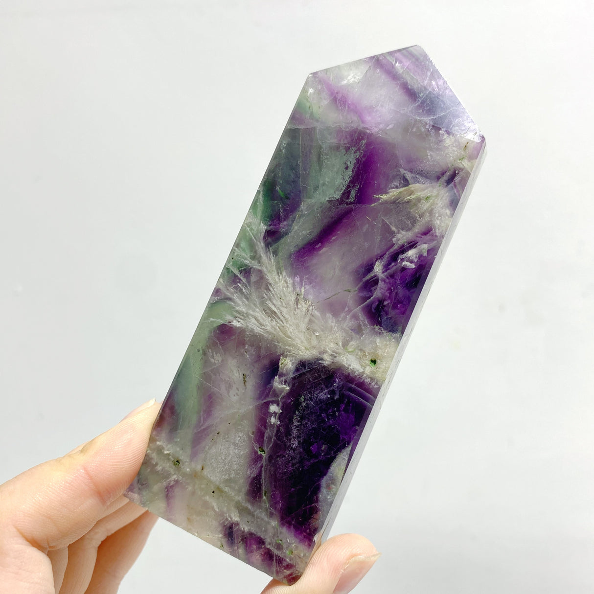 8 Pieces Feather Fluorite Four-sided Points