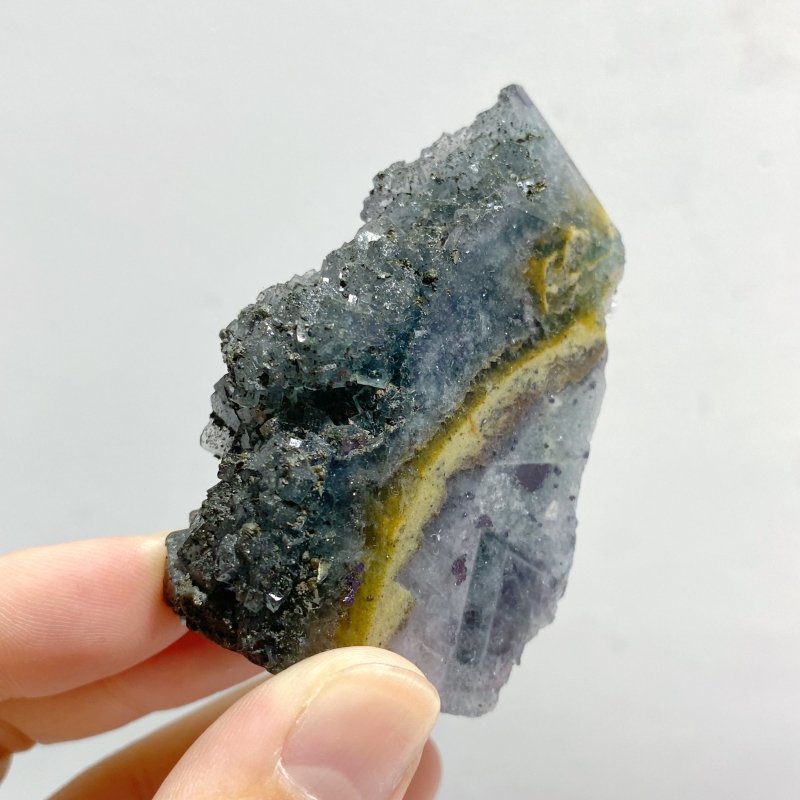 33 Pieces Blue Fluorite Mixed Pyrite Raw Side Tower -Wholesale Crystals