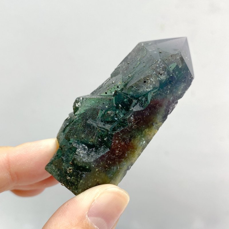 33 Pieces Blue Fluorite Mixed Pyrite Raw Side Tower -Wholesale Crystals