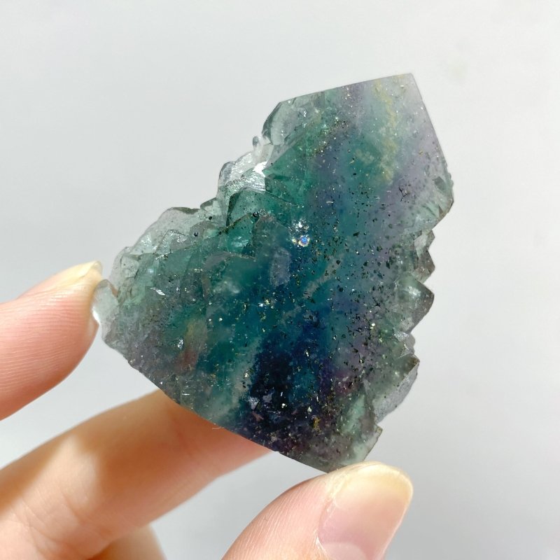 33 Pieces Blue Fluorite Mixed Pyrite Raw Side Tower -Wholesale Crystals
