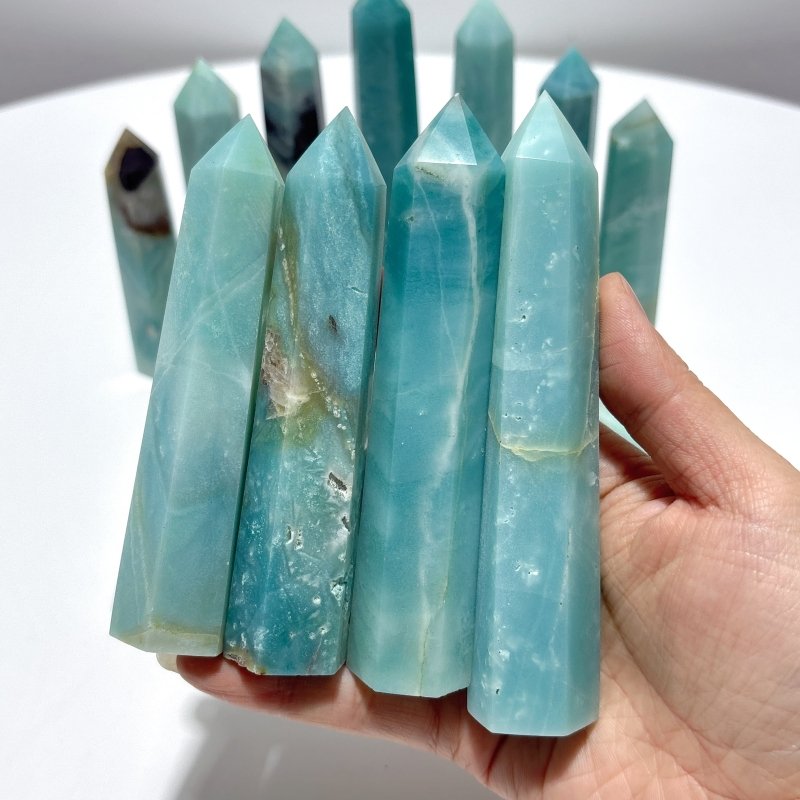 3.5 - 5.1in Caribbean Calcite Towers Wholesale - Wholesale Crystals