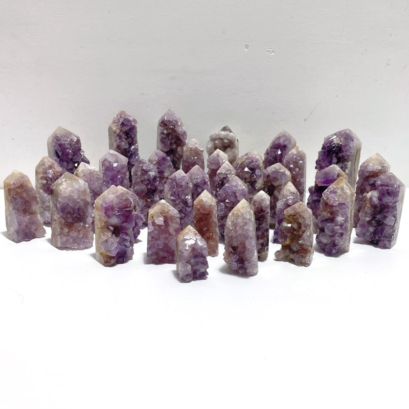 37 Pieces Amethyst Cluster Points - Wholesale Crystals