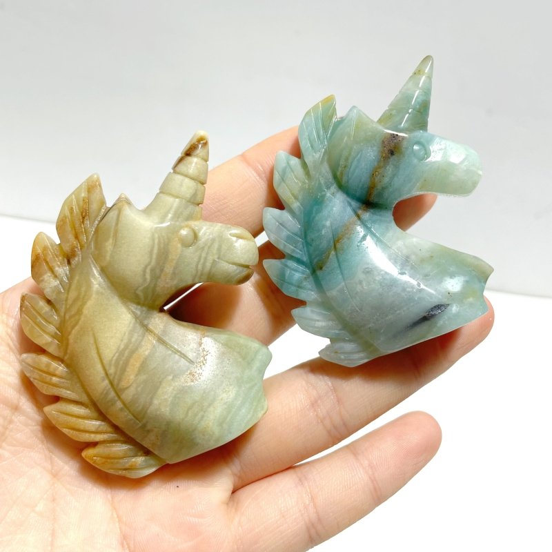 39 Pieces Small Caribbean Calcite Unicorn Carving - Wholesale Crystals