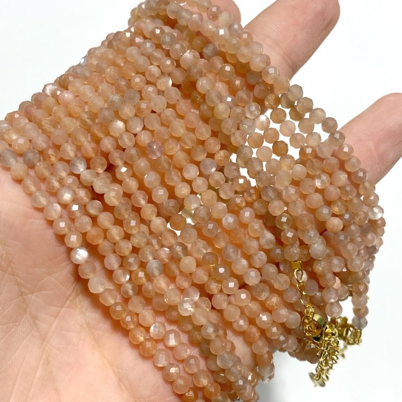 3MM Multi - Faceted Crystal Flash Bead Bracelets Necklace Wholesale Labradorite Sunstone Aquamarine - Wholesale Crystals