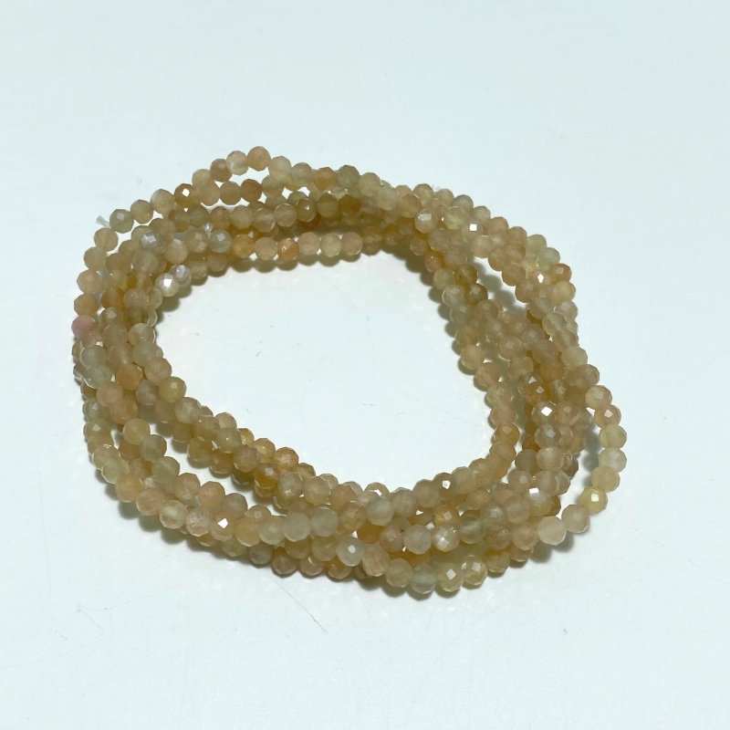 3MM Multi - Faceted Crystal Flash Bead Bracelets Necklace Wholesale Labradorite Sunstone Aquamarine - Wholesale Crystals