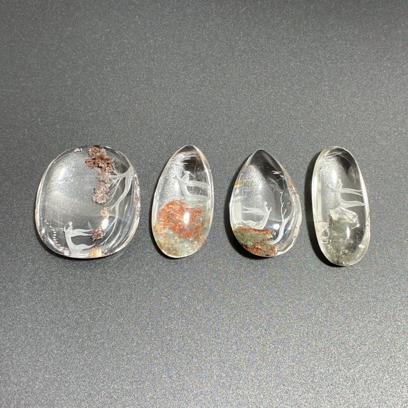 4 Pieces Buddhist Monk Bodhi Kensho Garden Quartz Inner Scene Carving -Wholesale Crystals